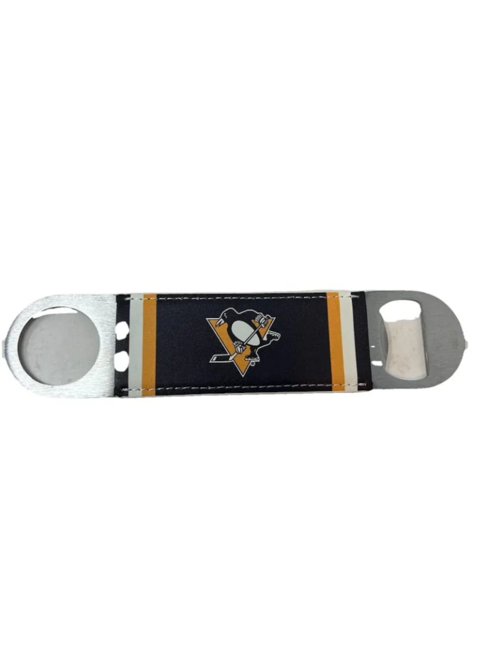 Pittsburgh Penguins Hockey Puck Coaster Set Long Neck Bottle Opener Man Cave Bar